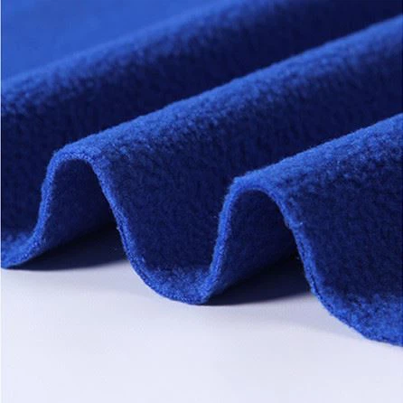 blue color polar fleece fabric