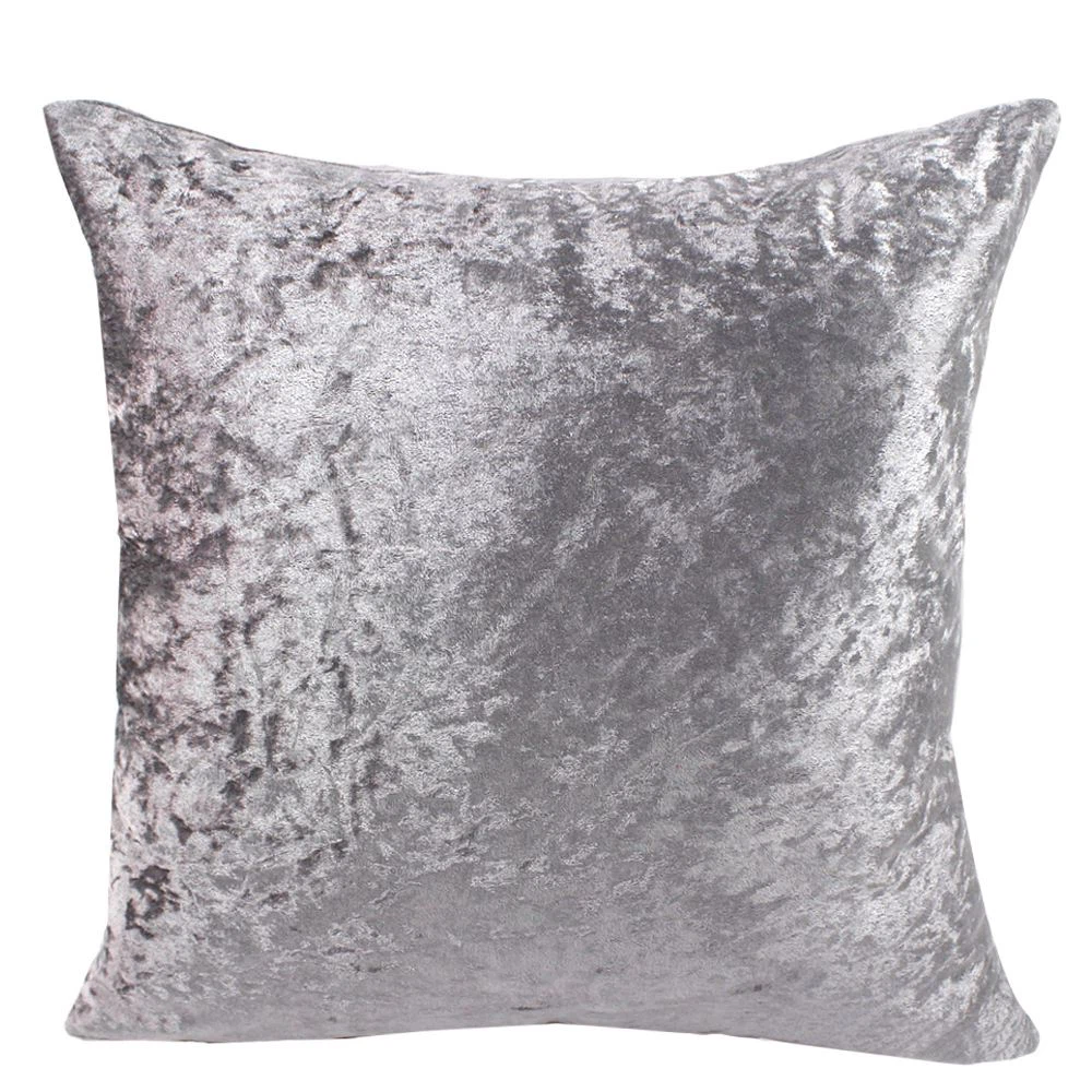 crushed velvet square cushion