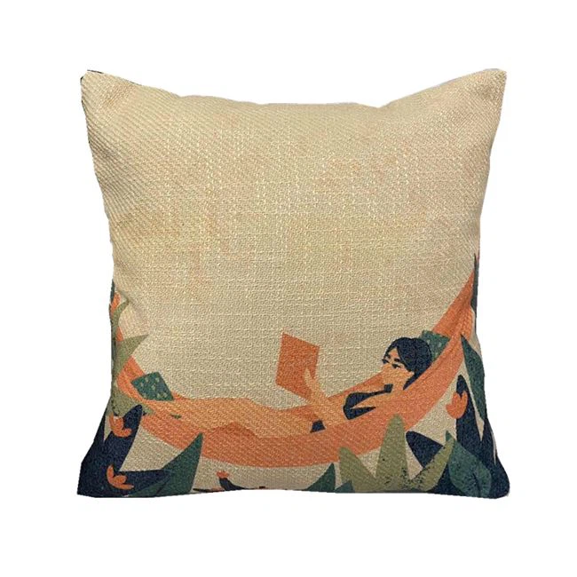 Printed linen cushion_副本_副本