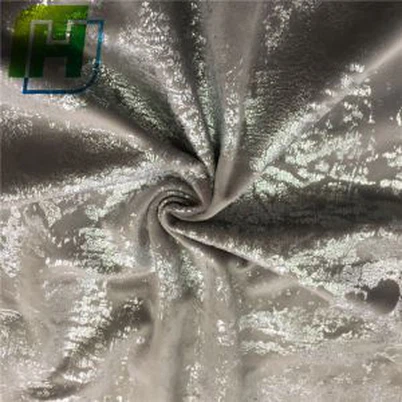 고급스러운 은색 인쇄 벨벳 원단